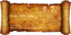 Vas Tünde névjegykártya